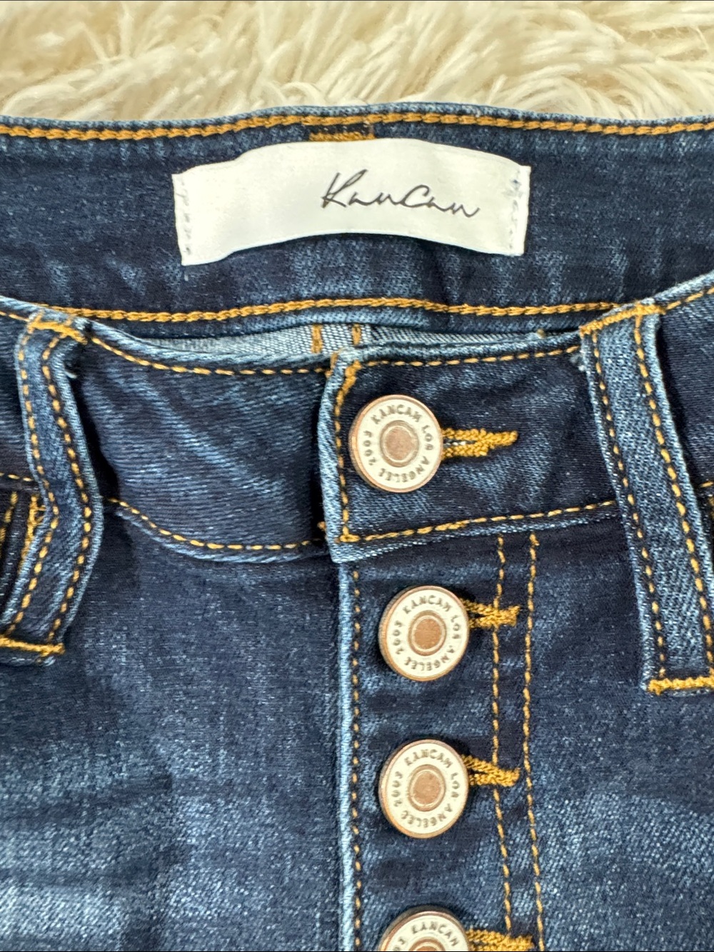 KanCan High-Rise Button-Fly Skinny Jeans 💗 Dark Blue - Picture 11 of 13